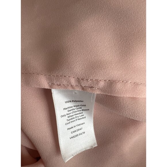 Talbots Womens blush Pink Long roll tab Sleeve  Blouse size large  career - Picture 4 of 4